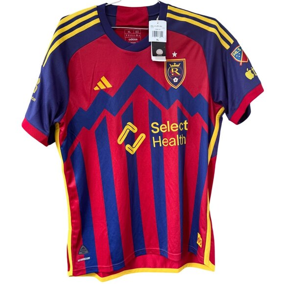 NWT Real Salt Lake  Eneil 14 Adidas Soccer Jersey XLarge  Red/Blue - Picture 1 of 6